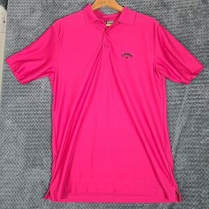 Callaway Golf Polo Mens Medium Pink Opti Dri Stretch Performance Sportswear Prep